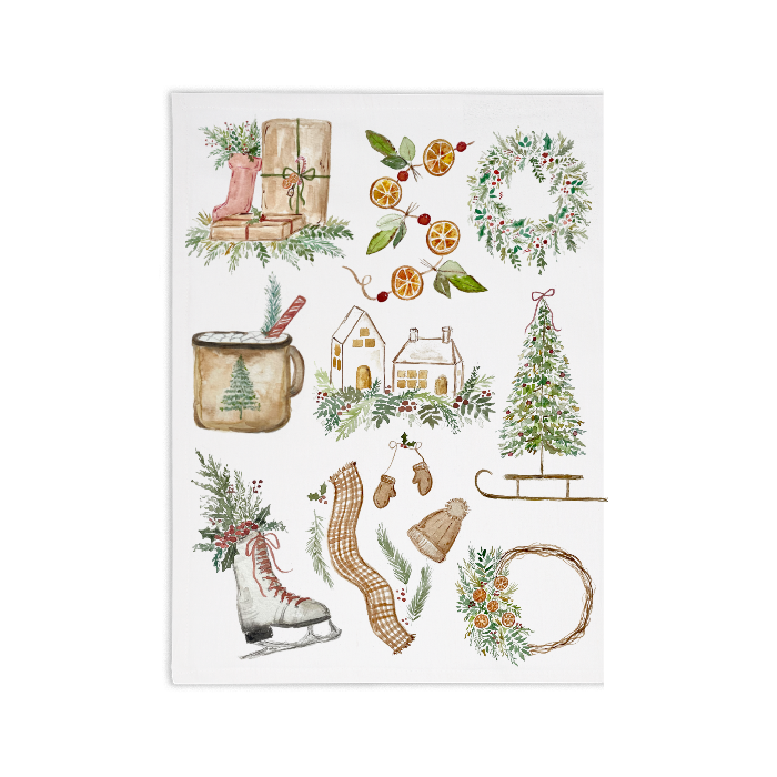 White Tea Towel 15"x20" with Full Coverage Print-1