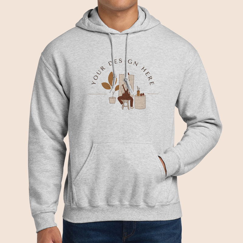 Gildan Adult Ash Heavy Blend Hooded Sweatshirt 18500-zoom-