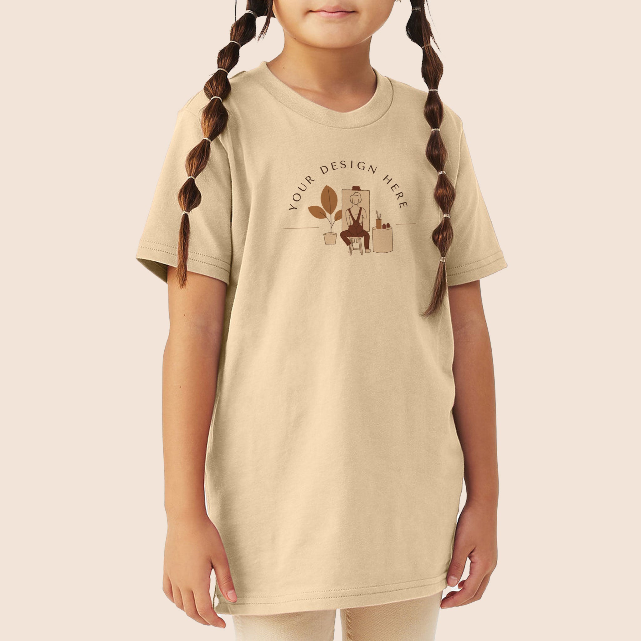Bella + Canvas Youth Soft Cream Jersey Short Sleeve Tee 3001Y