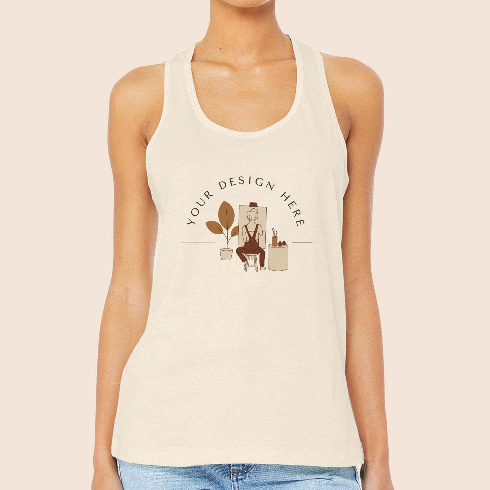 Bella + Canvas Women’s Natural Racerback Jersey Tank 6008-1