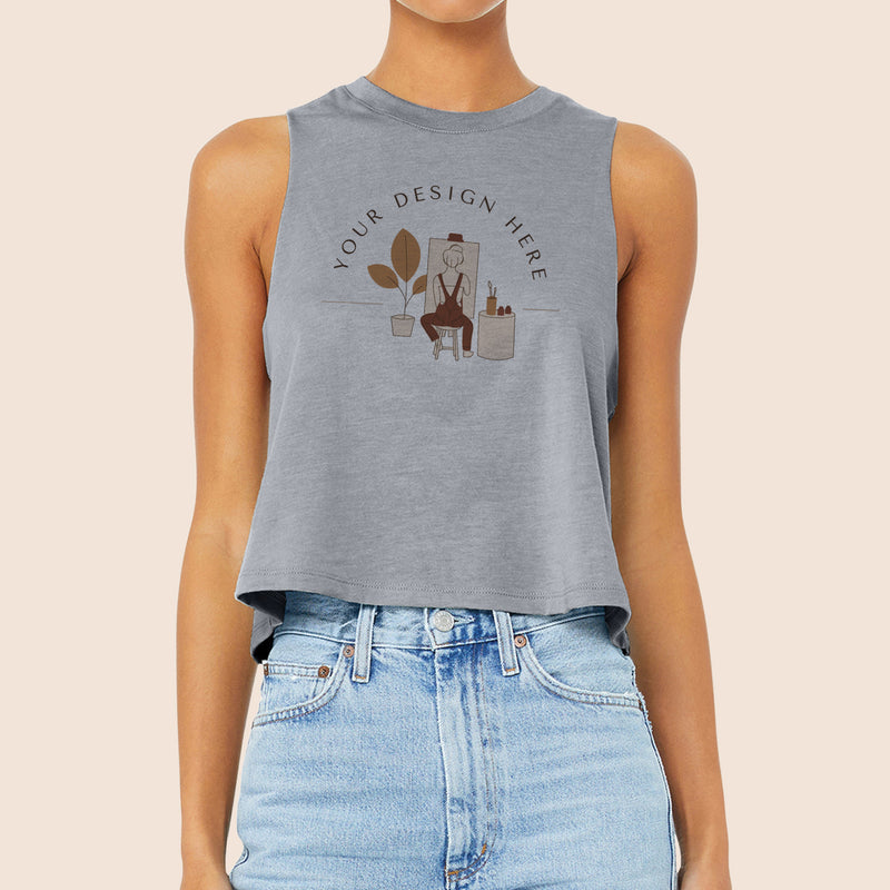 Bella + Canvas Women’s Athletic Heather Racerback Cropped Tank 6682-zoom-