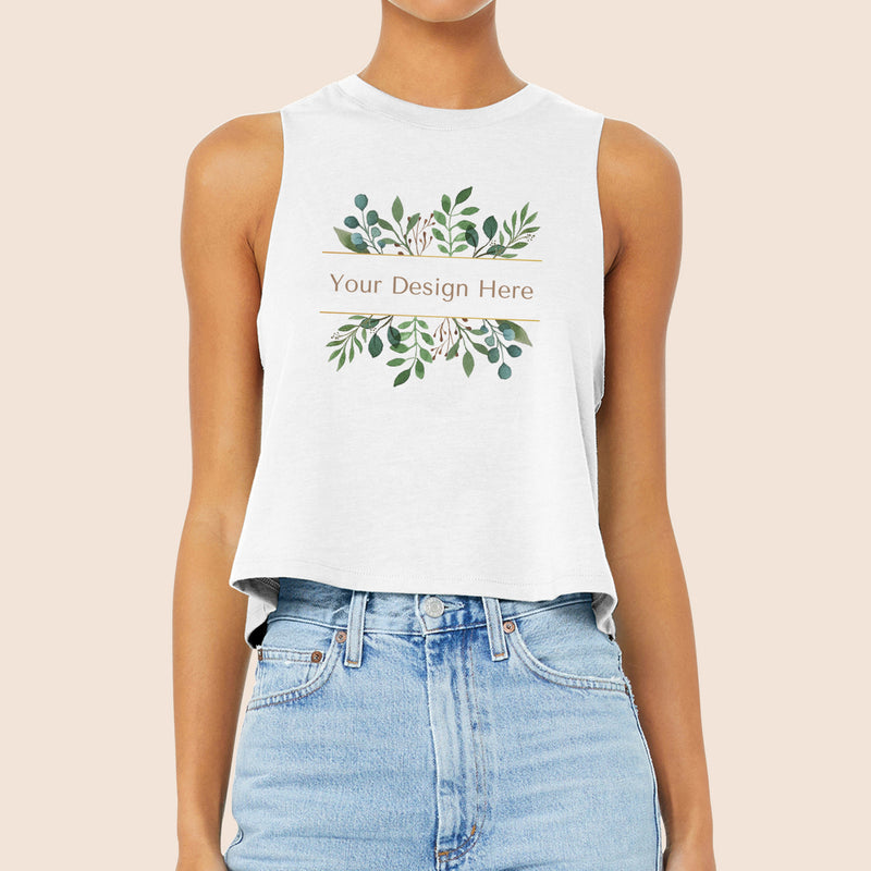 Bella + Canvas Women’s White Racerback Cropped Tank 6682-zoom-