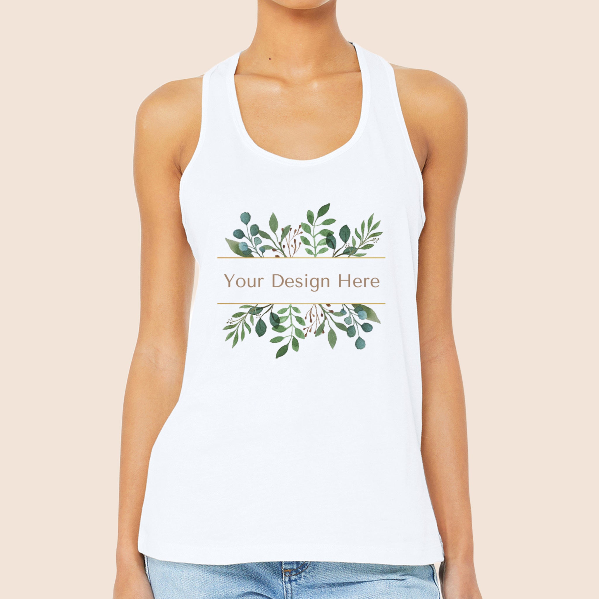 Bella + Canvas Women’s White Racerback Jersey Tank 6008