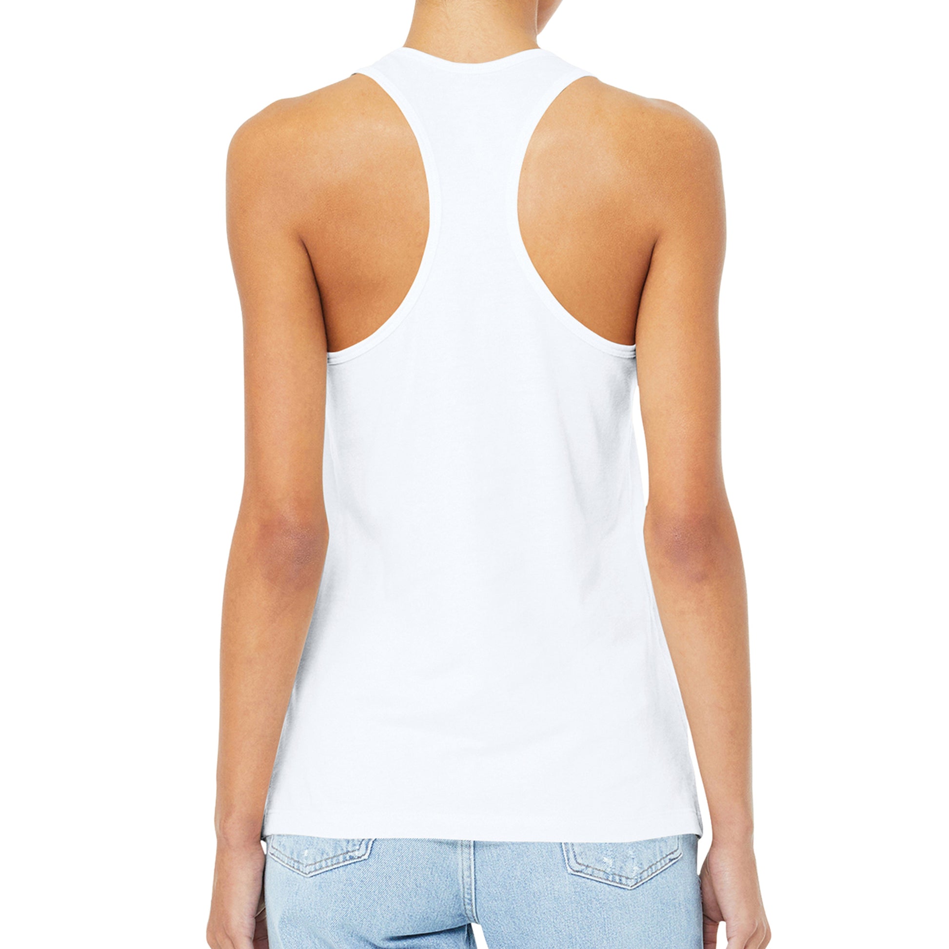 Bella + Canvas Women’s White Racerback Jersey Tank 6008-4