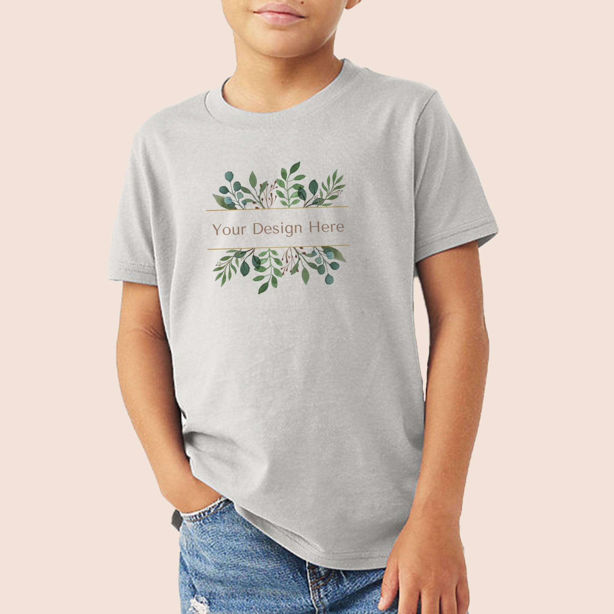 Bella + Canvas Youth Silver Jersey Short Sleeve Tee 3001Y Canvastry Wholesale Print On Demand