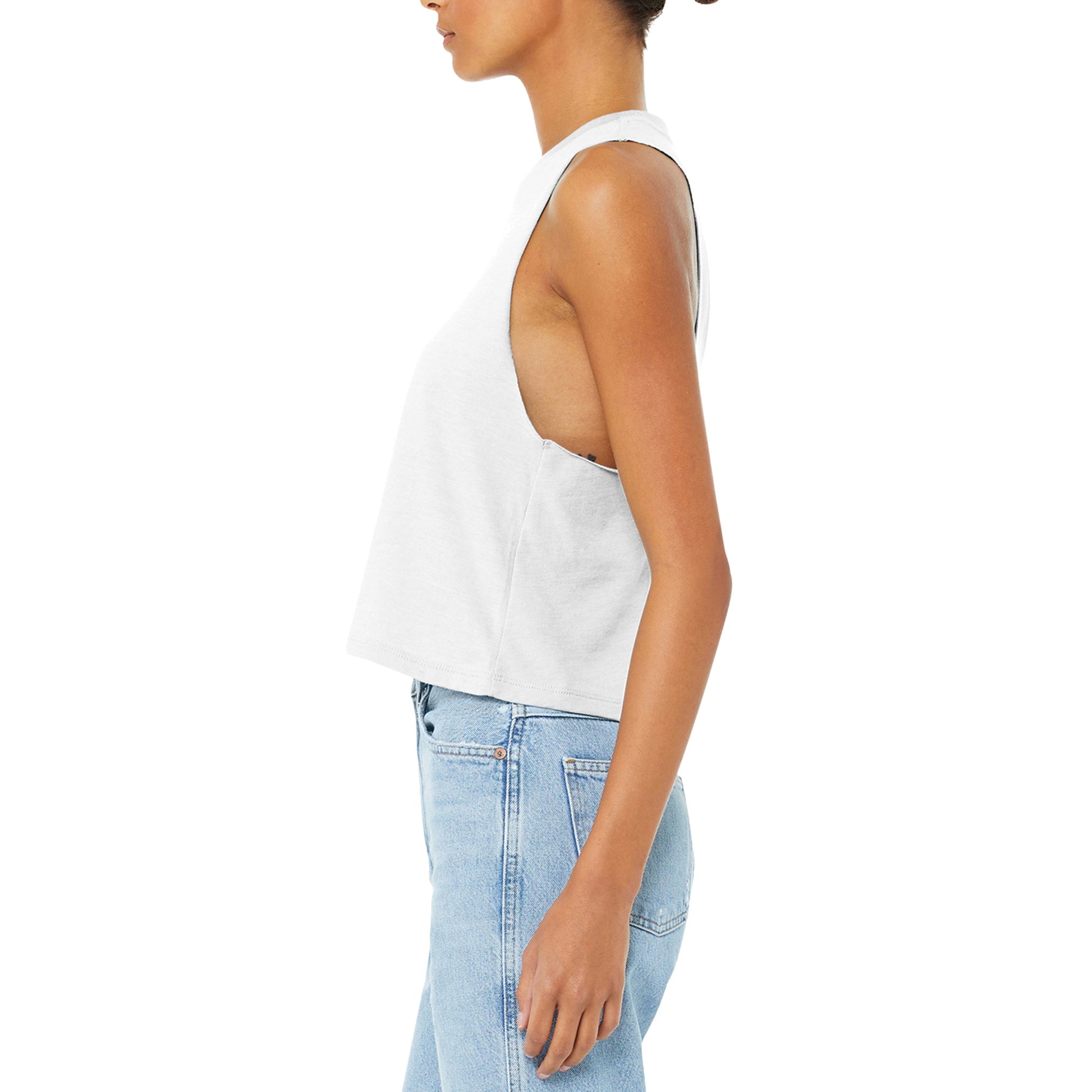 Bella + Canvas Women’s White Racerback Cropped Tank 6682-4