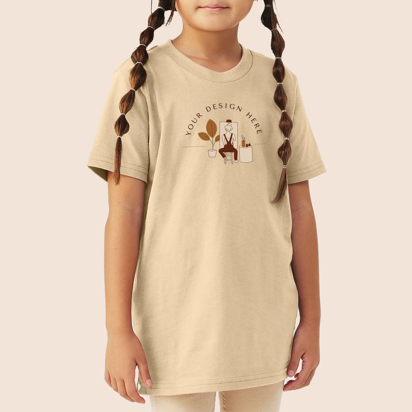 Bella + Canvas Youth Soft Cream Jersey Short Sleeve Tee 3001Y
