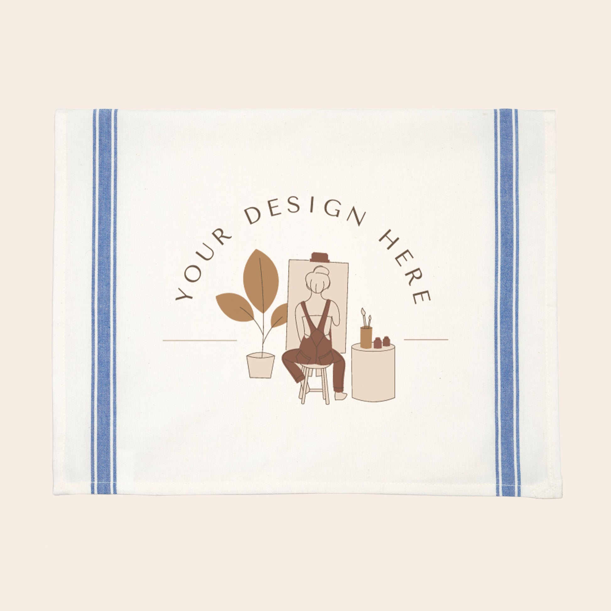 Blue Striped Kitchen Towel-1