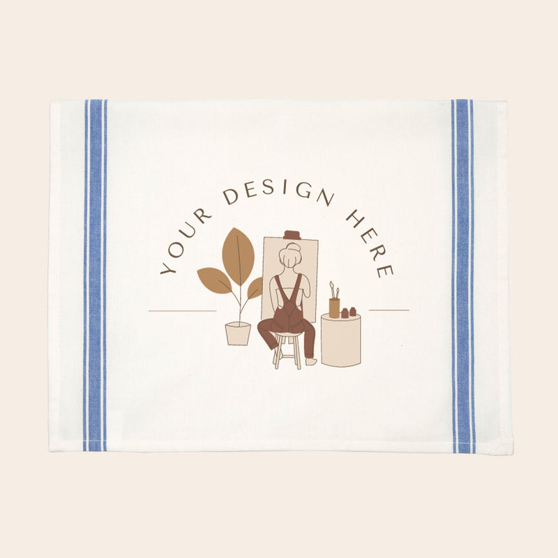 Blue Striped Kitchen Towel-zoom-