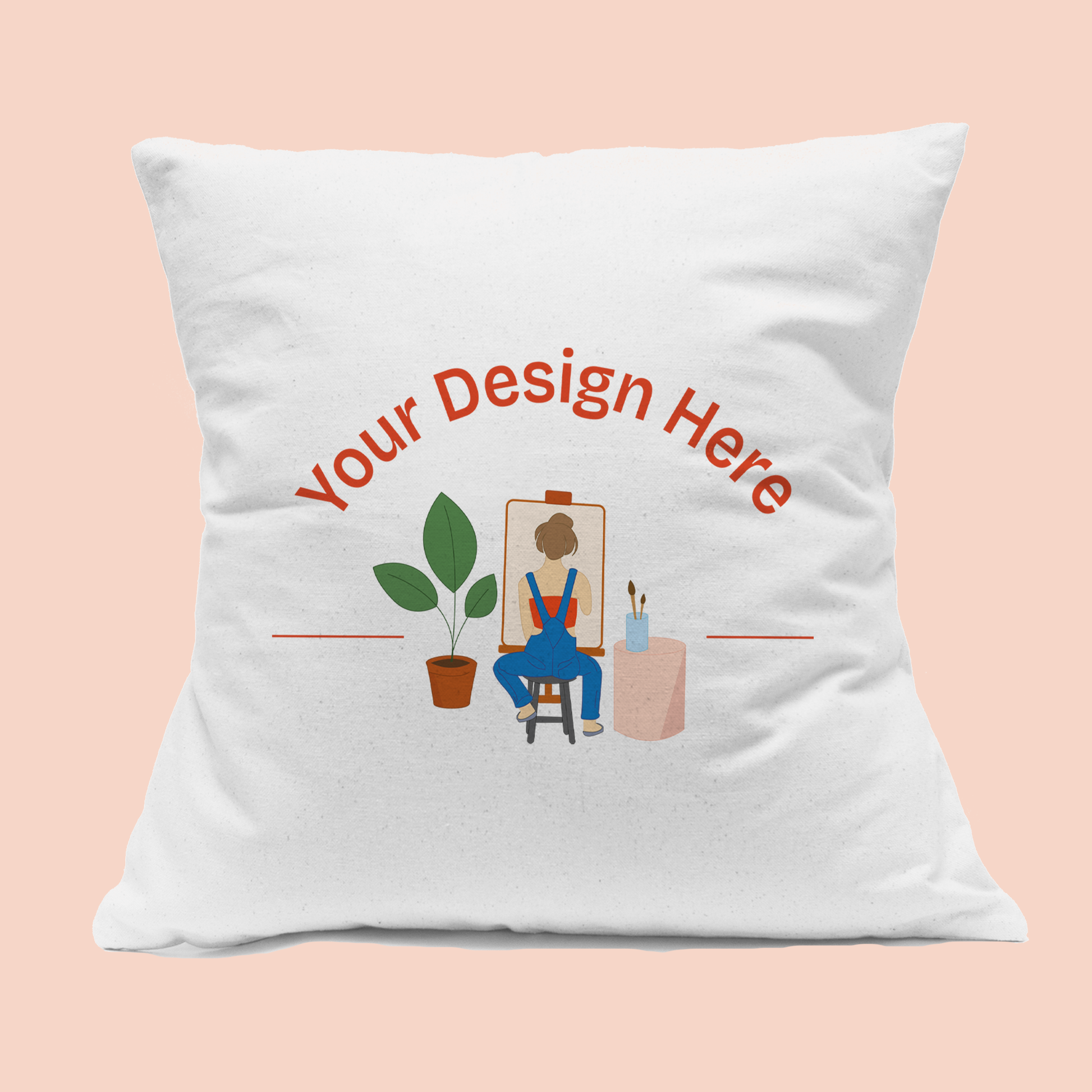 White Cotton Canvas Pillow Cover 18"x18"-6