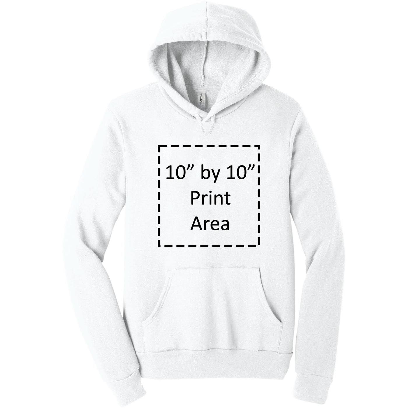 Bella + Canvas Unisex White Sponge Fleece Pullover Hoodie 3719