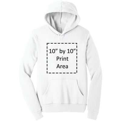 Bella + Canvas Unisex White Sponge Fleece Pullover Hoodie 3719