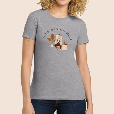 Next Level Apparel Women's Heather Gray Cotton T-Shirt 3900
