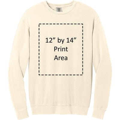 Comfort Colors Adult Ivory Lightweight Fleece Crewneck Sweatshirt 1466
