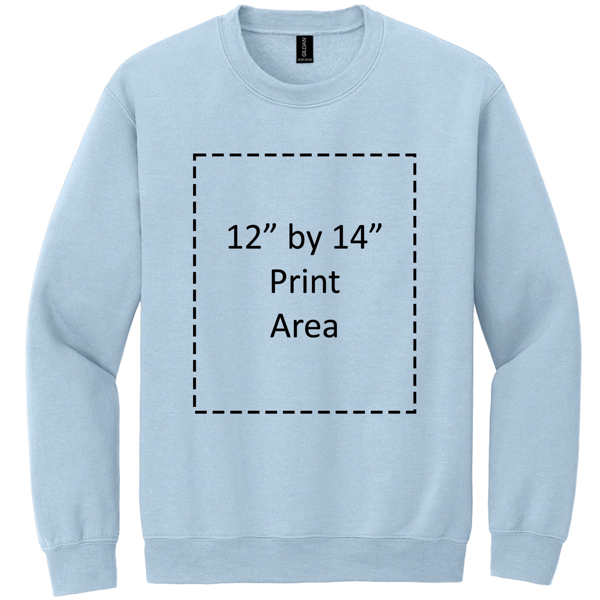 Gildan Adult Light Blue Crewneck Sweatshirt 18000 Canvastry Wholesale Print On Demand