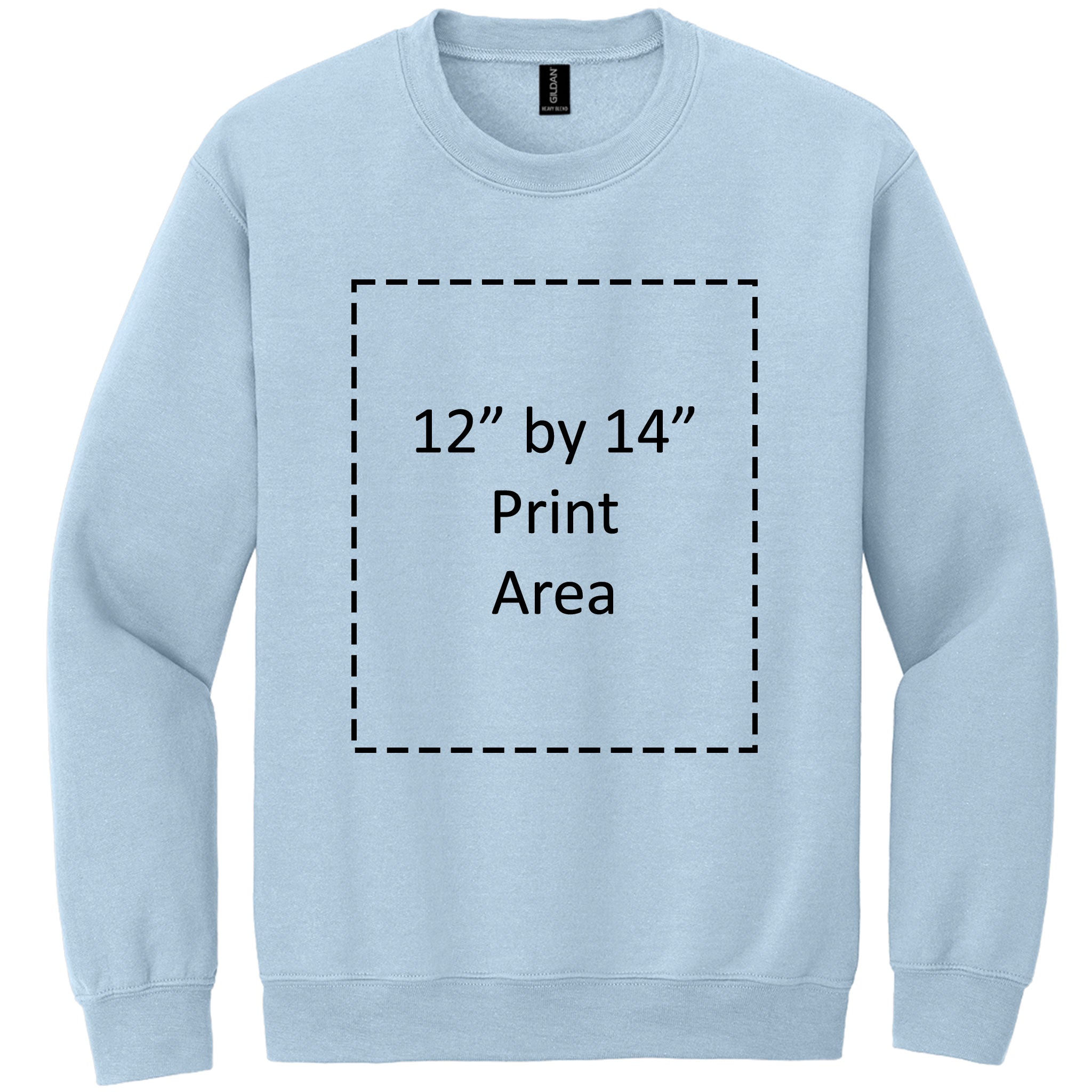 Gildan Adult Light Blue Crewneck Sweatshirt 18000 Canvastry Wholesale Print On Demand