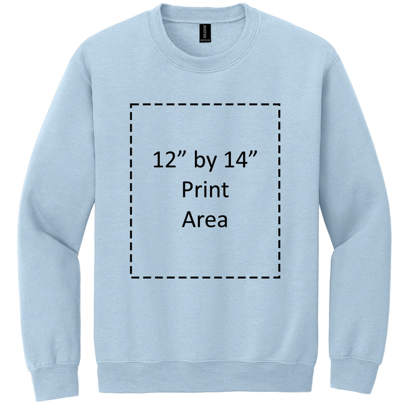 Gildan Adult Light Blue Crewneck Sweatshirt 18000-zoom-