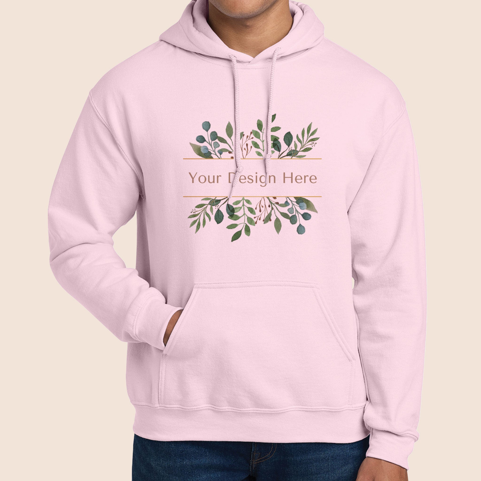 Gildan Adult Light Pink Heavy Blend Hooded Sweatshirt 18500 Canvastry Wholesale Print On Demand