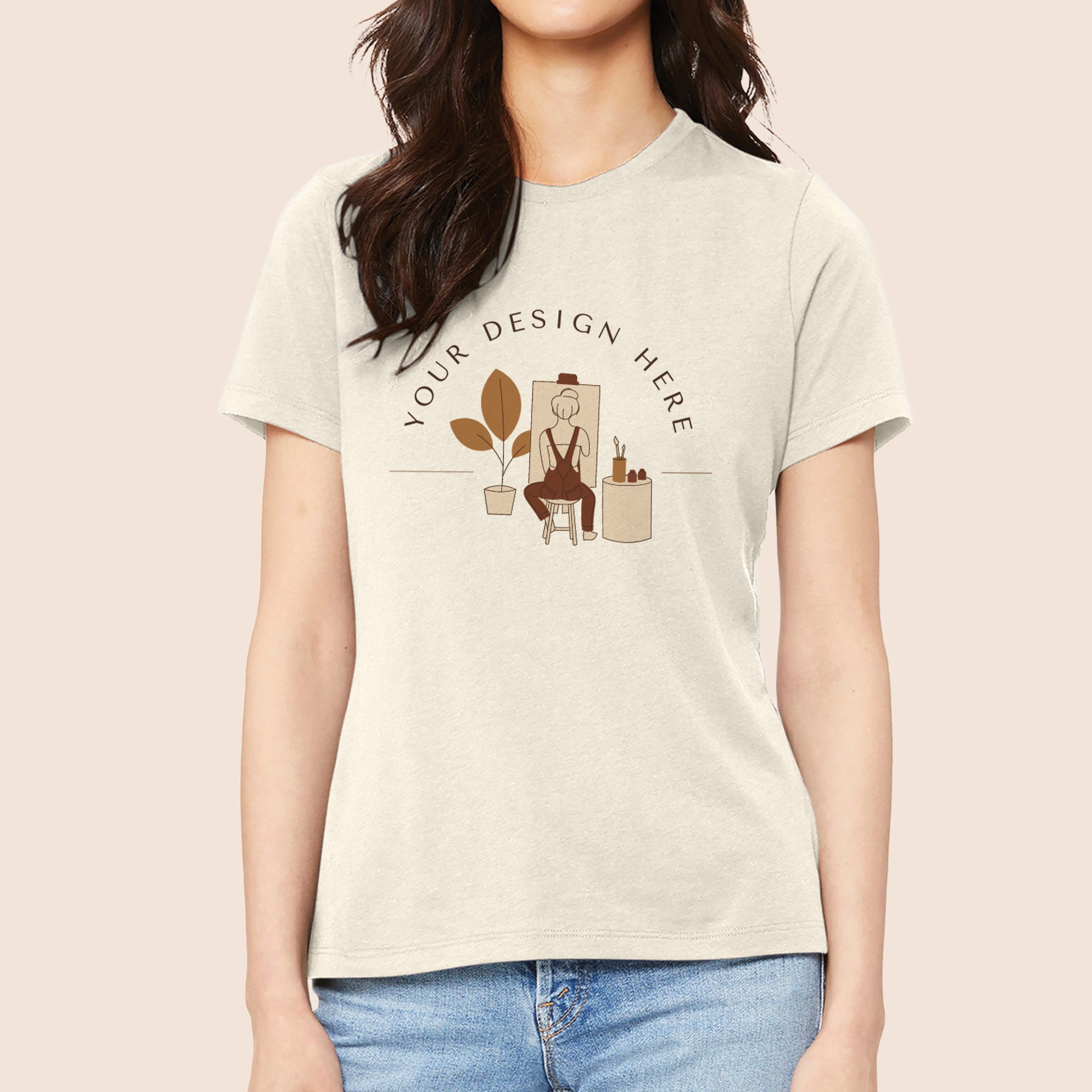 Bella + Canvas Women's Vintage Natural Relaxed Jersey T-Shirt 6400 Canvastry Wholesale Print On Demand