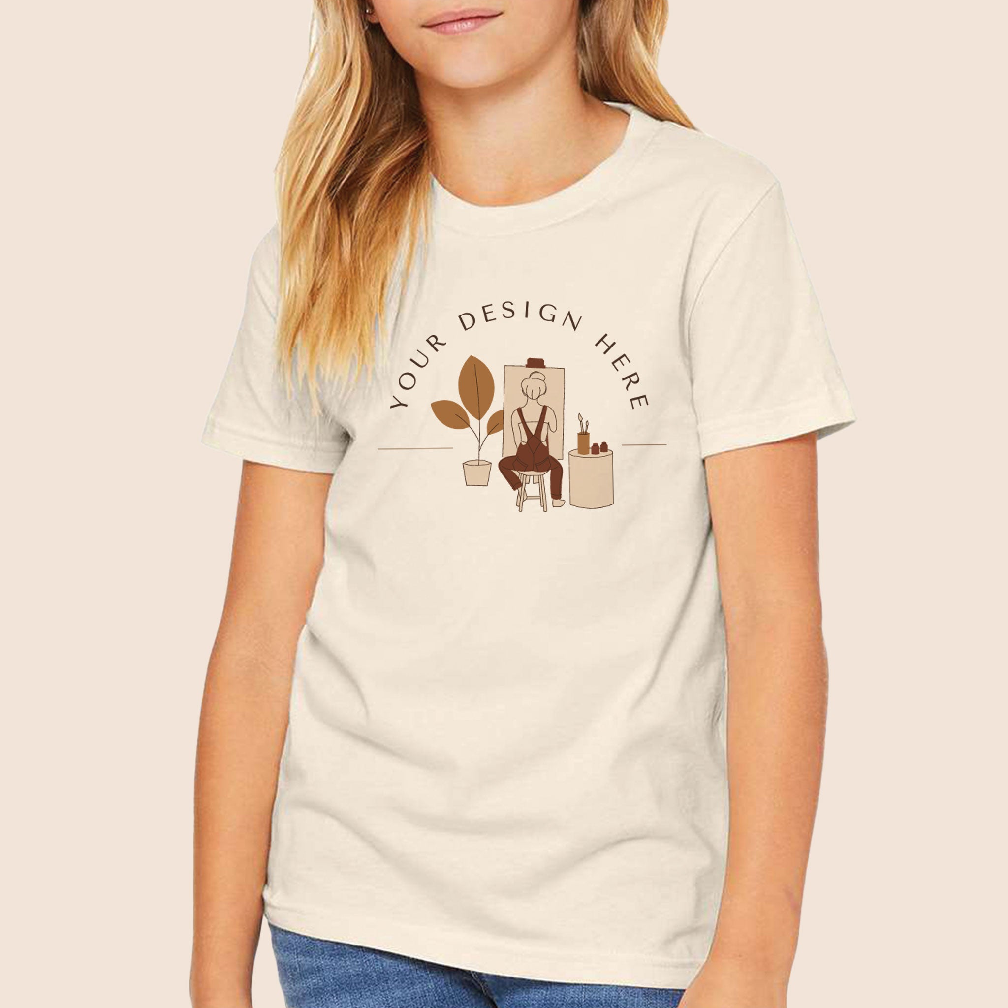 Bella + Canvas Youth Natural Jersey Short Sleeve Tee 3001Y