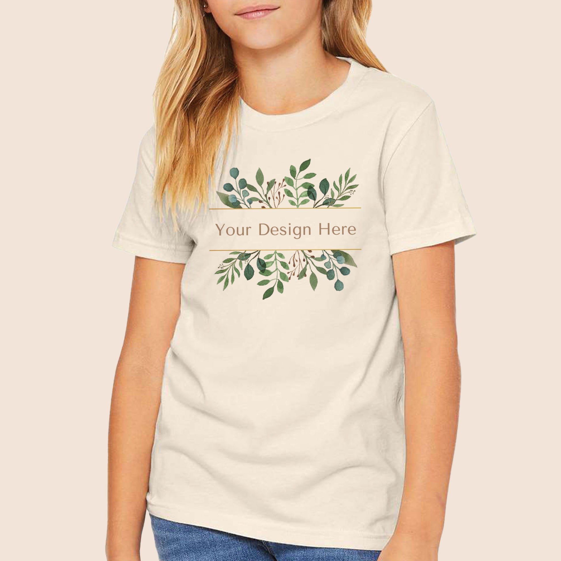Bella + Canvas Youth Natural Jersey Short Sleeve Tee 3001Y-2