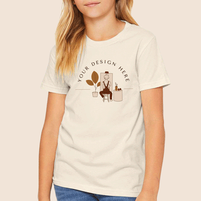 Bella + Canvas Youth Natural Jersey Short Sleeve Tee 3001Y