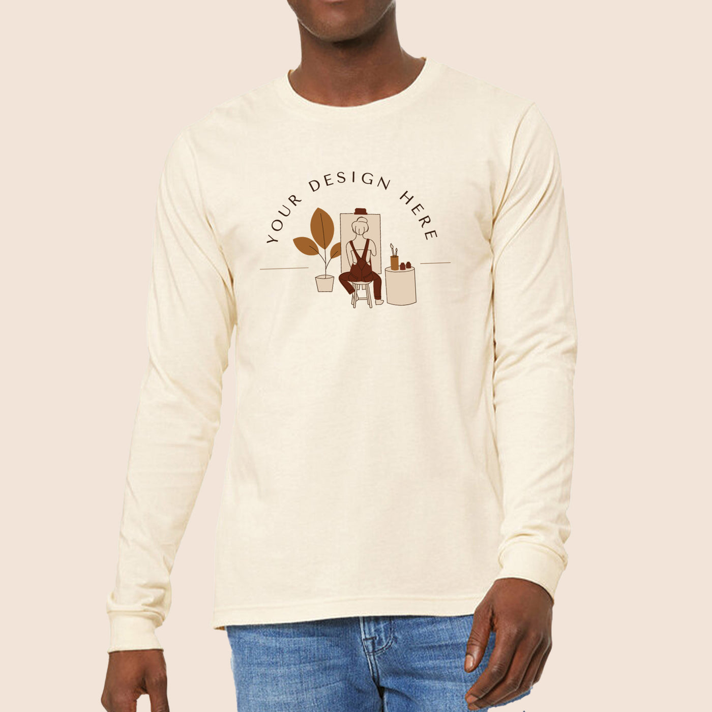 Bella+Canvas Natural Unisex Jersey Long Sleeve Tee 3501
