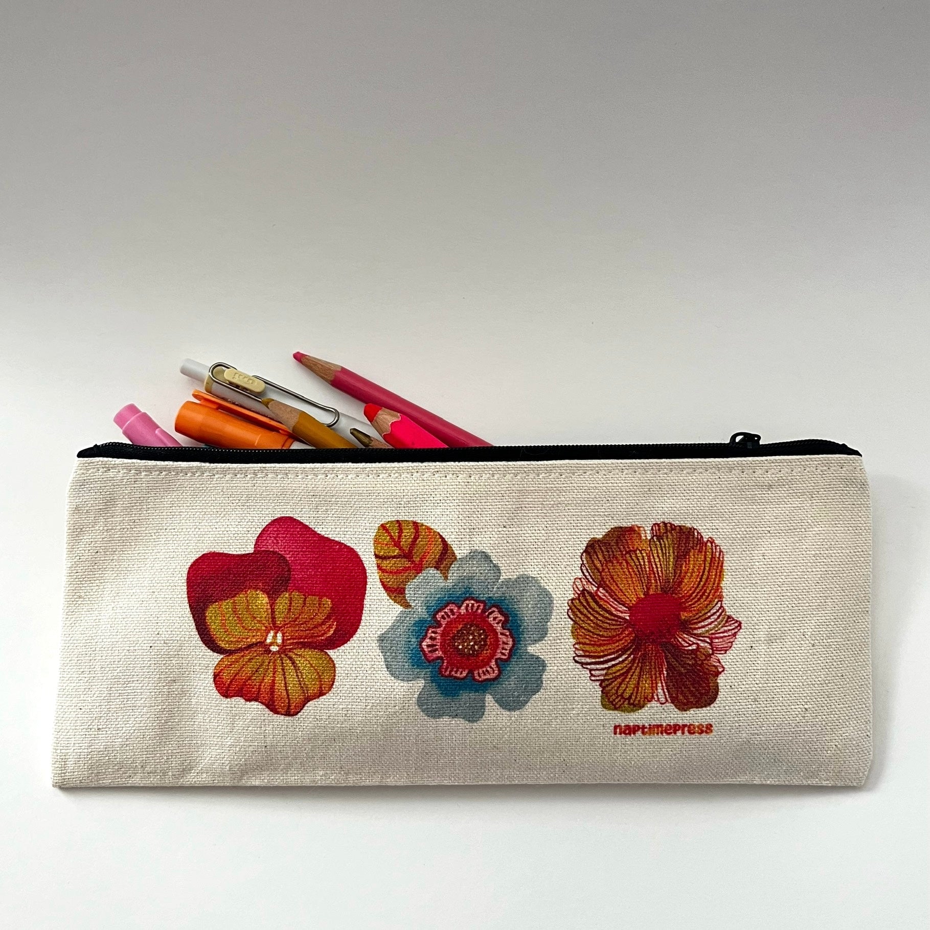 Pencil Canvas Zipper Pouch 4"x 9.5"-5