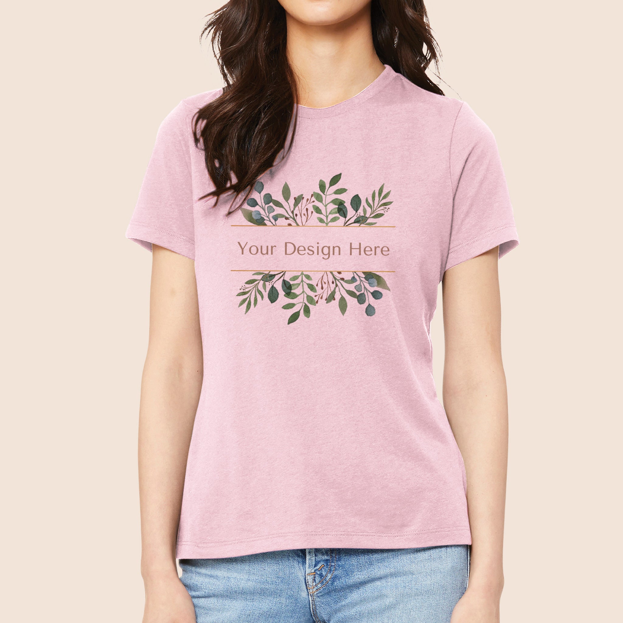 Bella + Canvas Women's Vintage Pink Relaxed Jersey T-Shirt 6400 Canvastry Wholesale Print On Demand