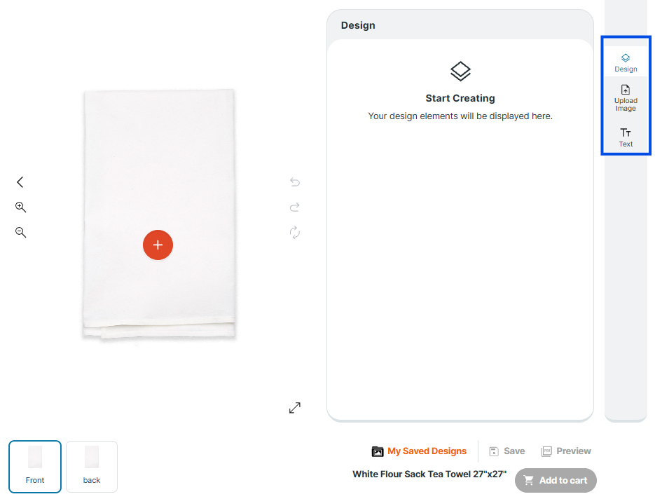 Quick start guide showing the customizer start screen