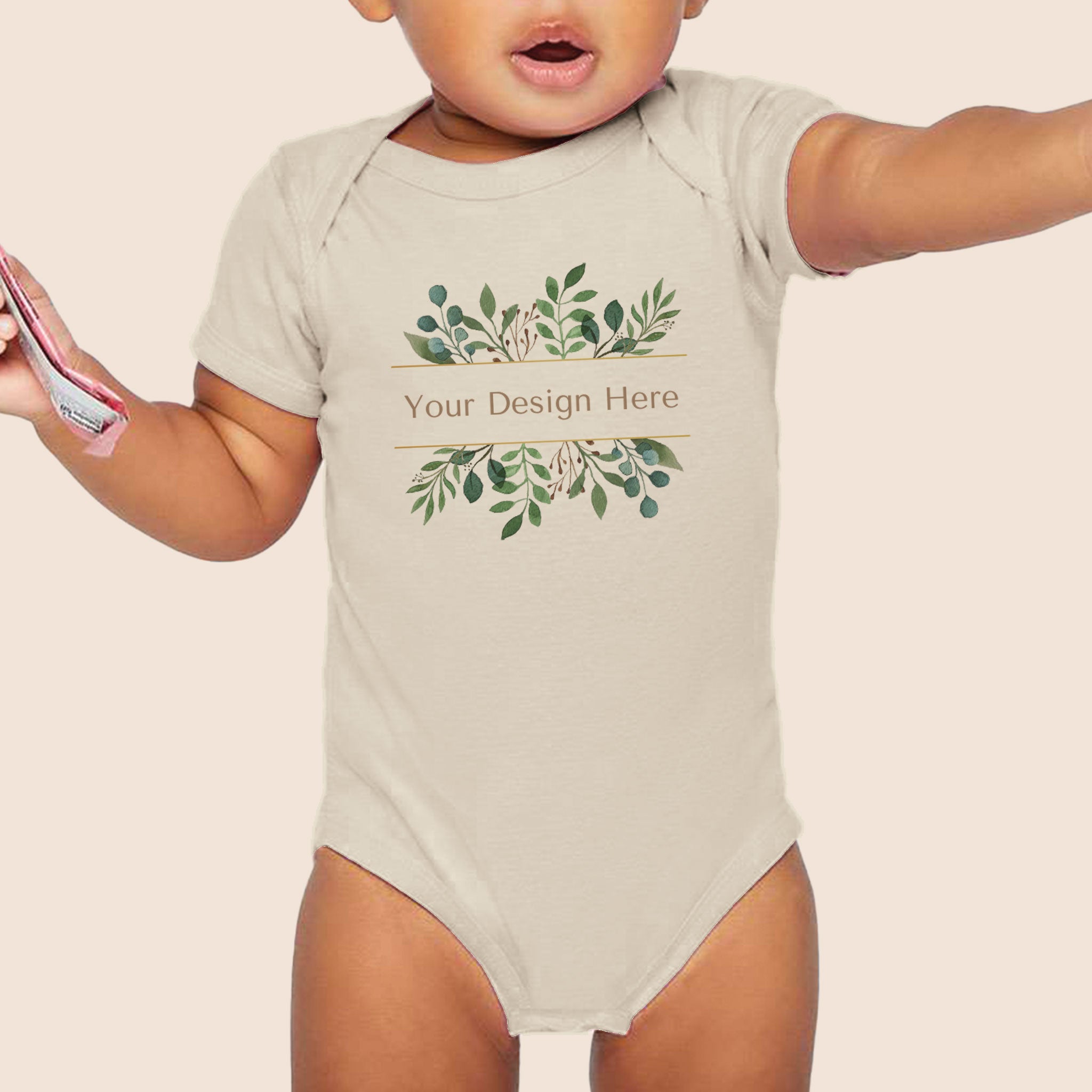 Rabbit Skins Natural Infant Baby Rib Bodysuit 4400-zoom-2