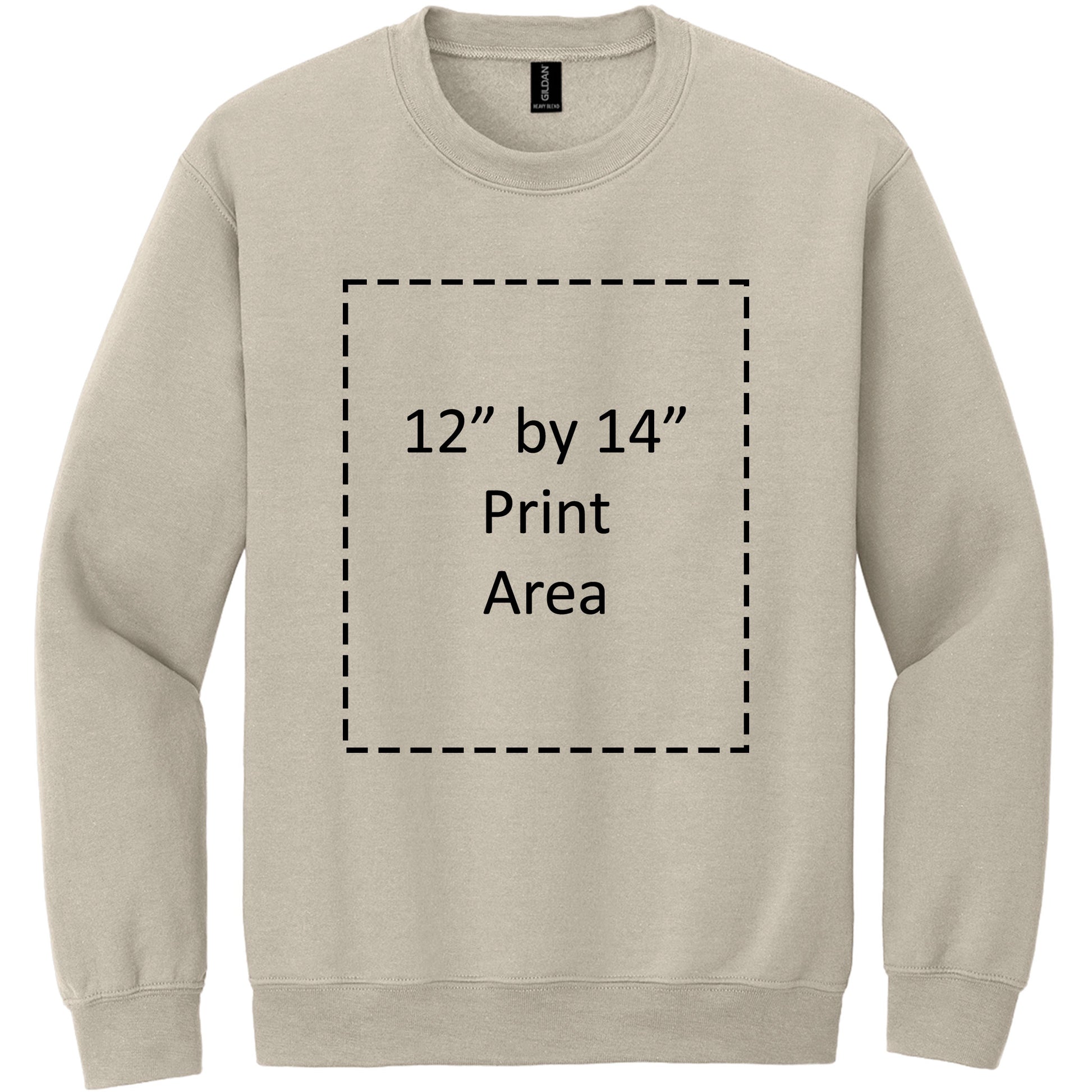 Gildan Adult Sand Crewneck Sweatshirt 18000 Canvastry Wholesale Print On Demand
