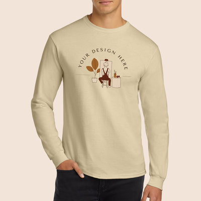 Gildan Sand Adult Long Sleeve T-Shirt 2400