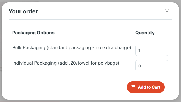 Selecting the product quantity
