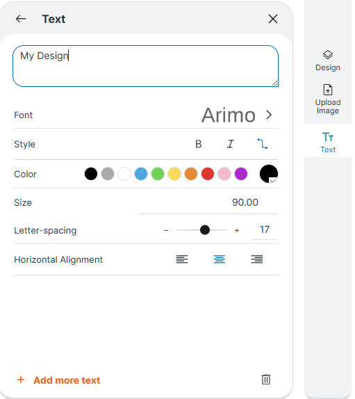Text styling options