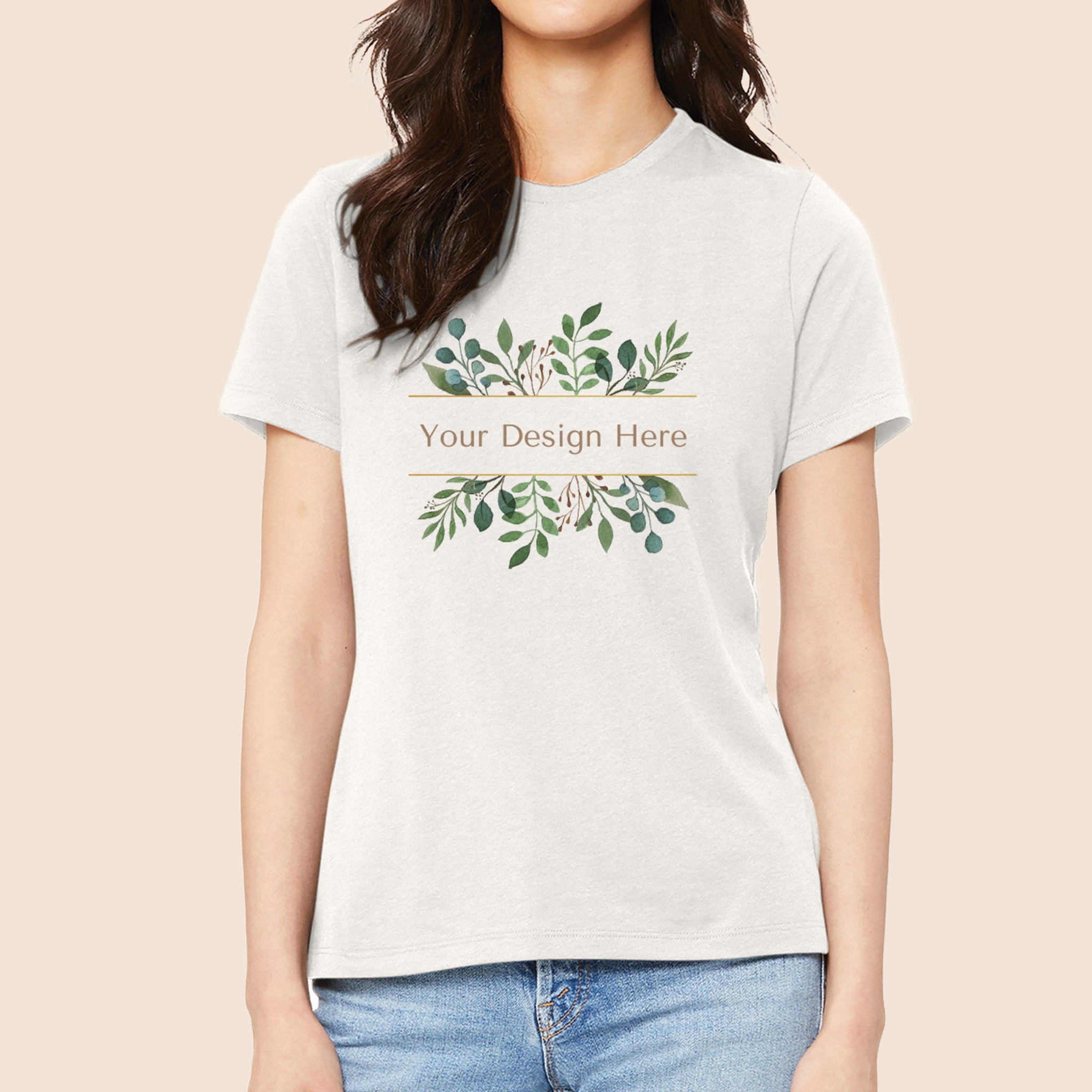 Bella + Canvas Women's Vintage White Relaxed Jersey T-Shirt 6400 Canvastry Wholesale Print On Demand