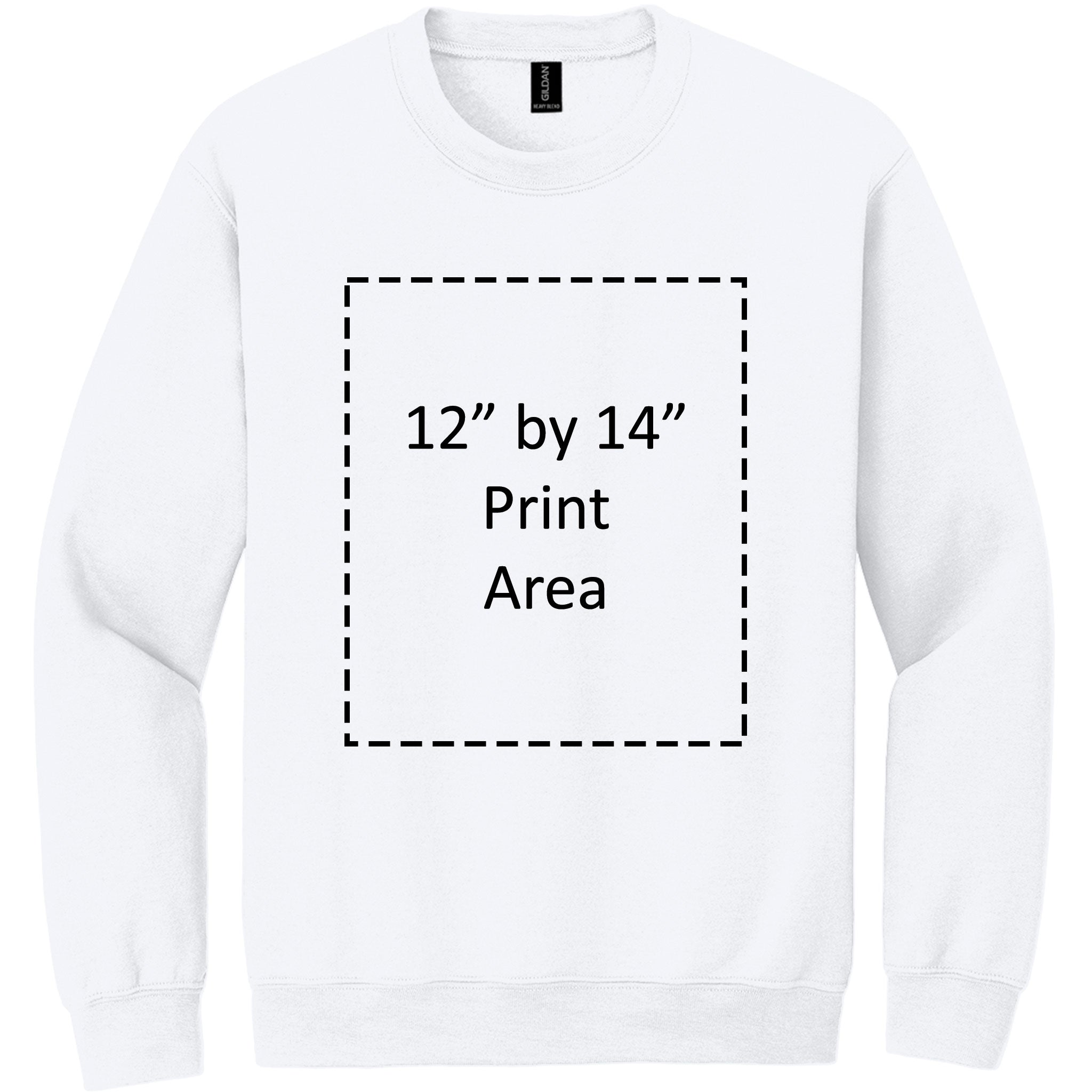 Gildan Adult White Crewneck Sweatshirt 18000-zoom-3