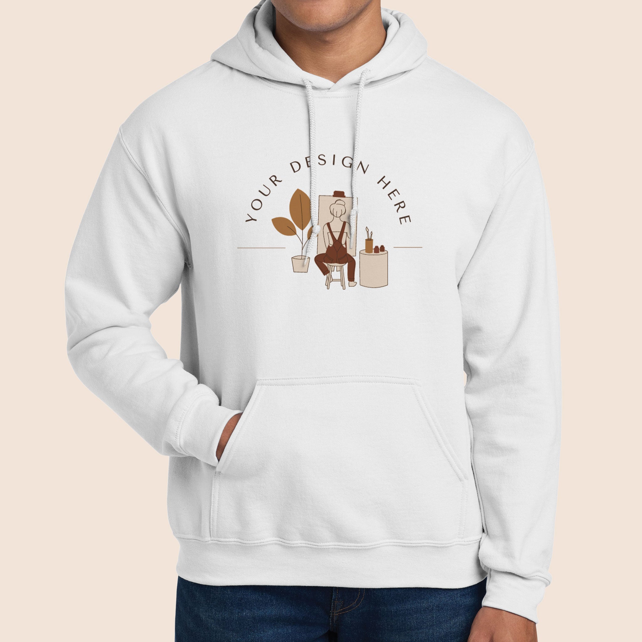 Gildan Adult White Heavy Blend Hooded Sweatshirt 18500 Canvastry Wholesale Print On Demand