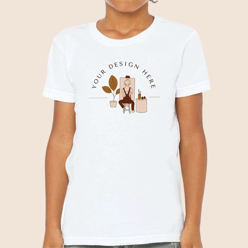 Bella + Canvas Youth White Jersey Short Sleeve Tee 3001Y-zoom-