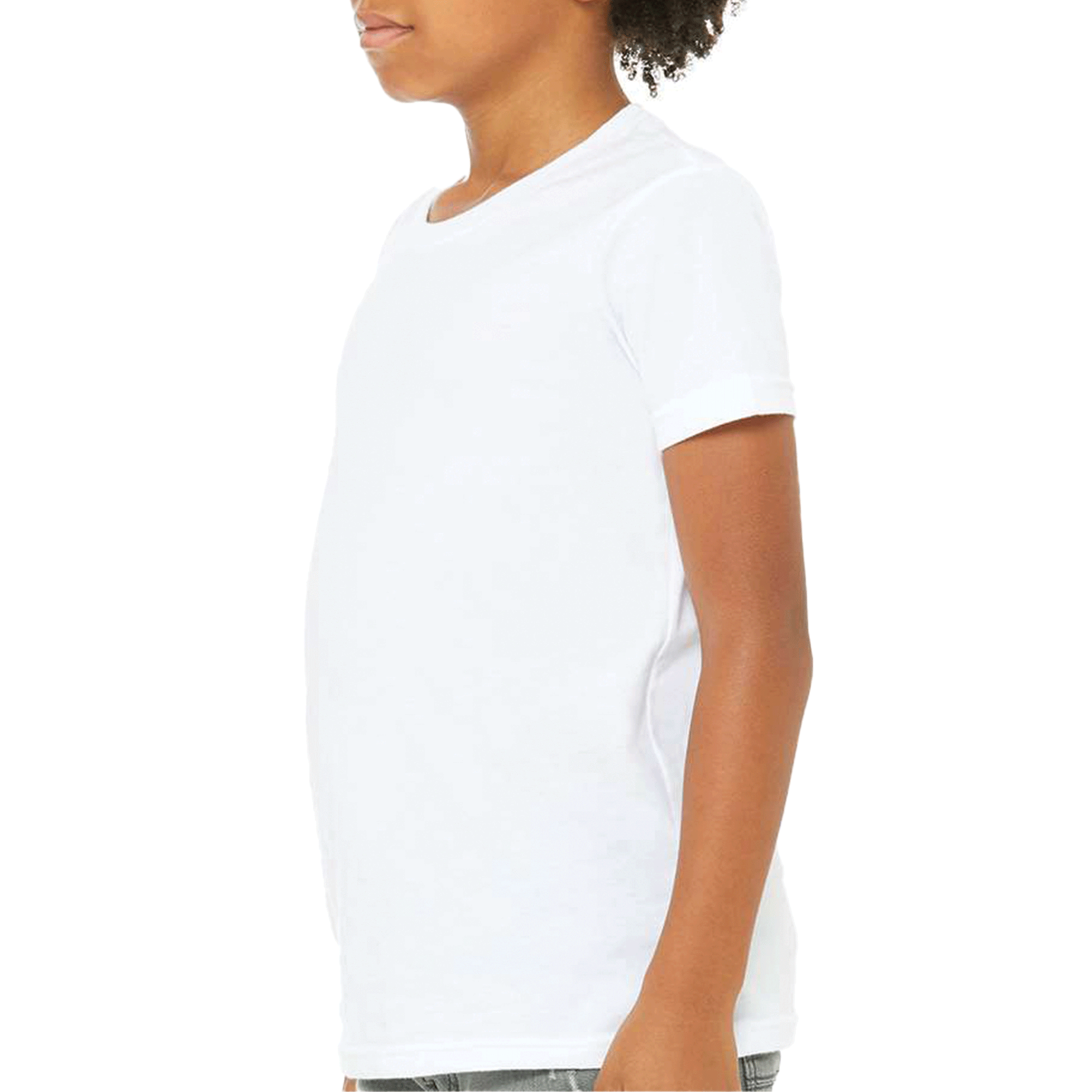 Bella + Canvas Youth White Jersey Short Sleeve Tee 3001Y-4
