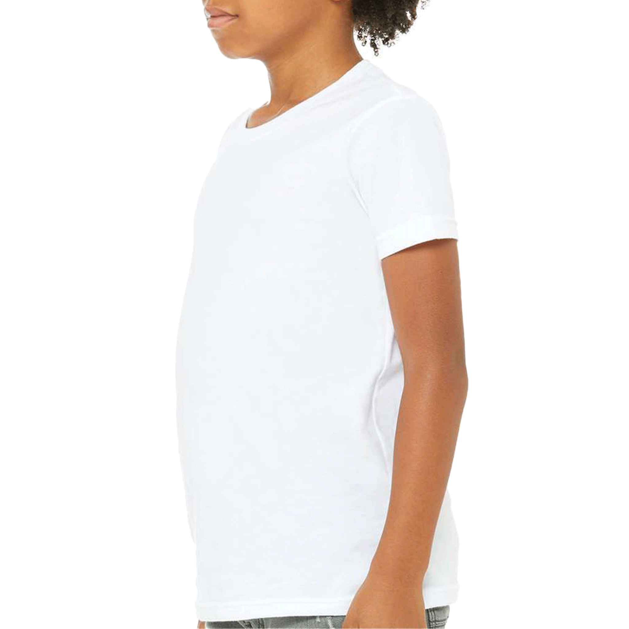 Bella + Canvas Youth White Jersey Short Sleeve Tee 3001Y-zoom-4