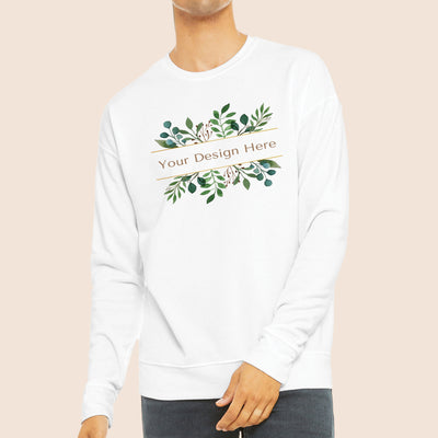 Bella + Canvas White Unisex Sponge Fleece Drop Shoulder Sweatshirt 3945