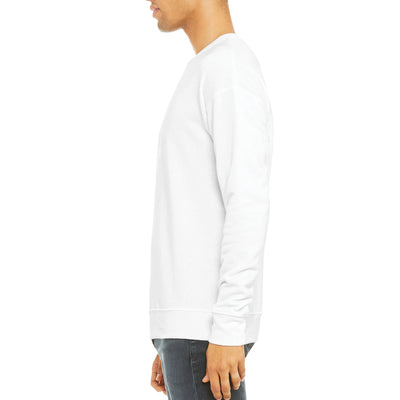 Bella + Canvas White Unisex Sponge Fleece Drop Shoulder Sweatshirt 3945