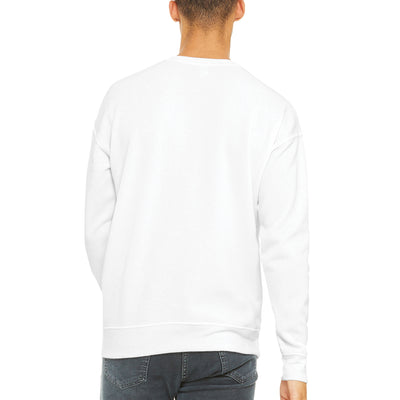 Bella + Canvas White Unisex Sponge Fleece Drop Shoulder Sweatshirt 3945