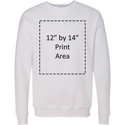 Bella + Canvas White Unisex Sponge Fleece Drop Shoulder Sweatshirt 3945