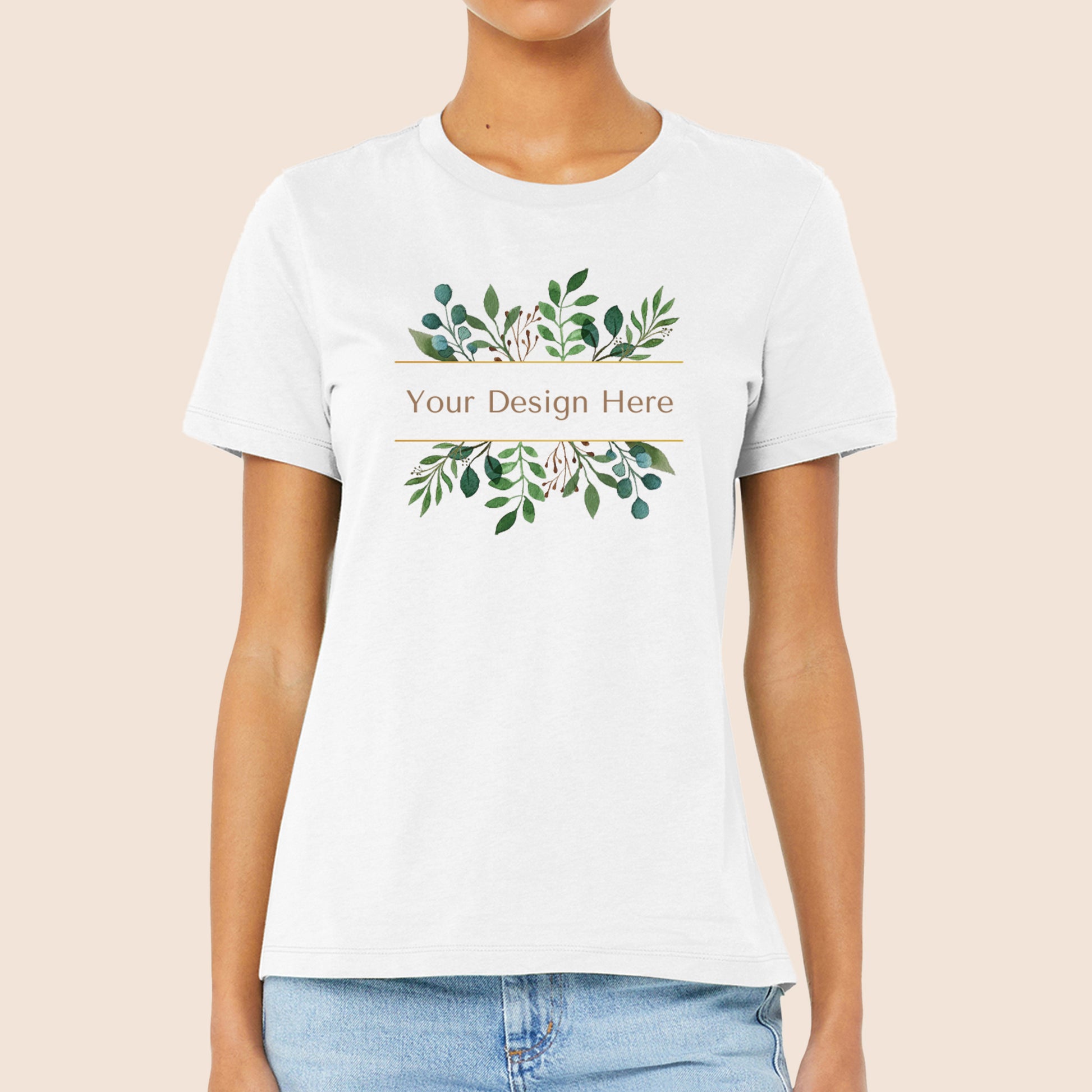 Bella + Canvas Women's White Relaxed Jersey T-Shirt 6400 Canvastry Wholesale Print On Demand