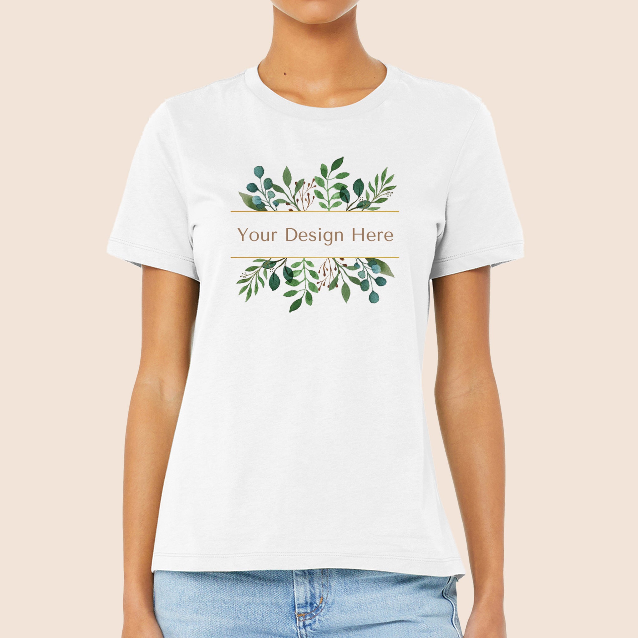 Bella + Canvas Women's White Relaxed Jersey T-Shirt 6400 Canvastry Wholesale Print On Demand