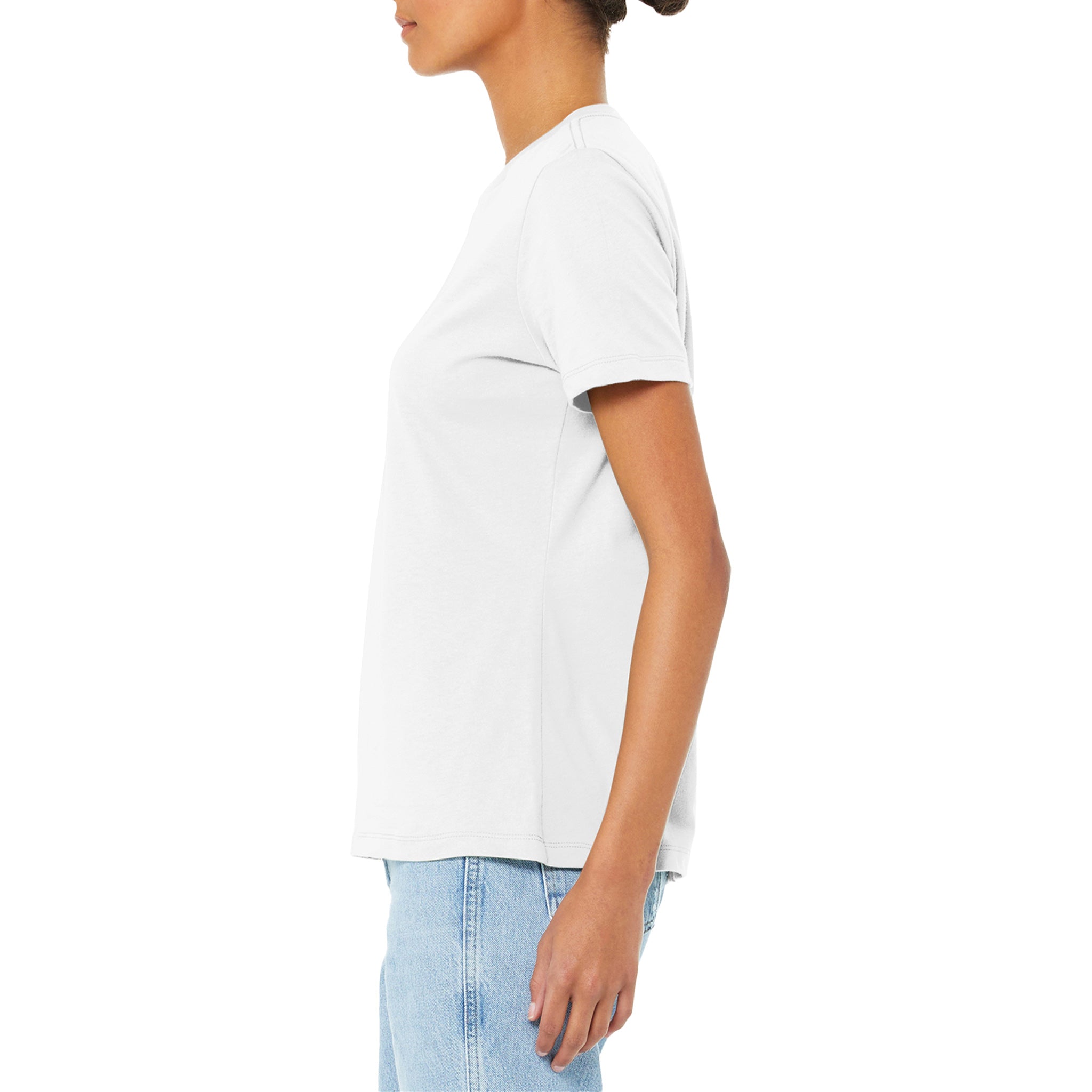 Bella + Canvas Women's White Relaxed Jersey T-Shirt 6400 Canvastry Wholesale Print On Demand