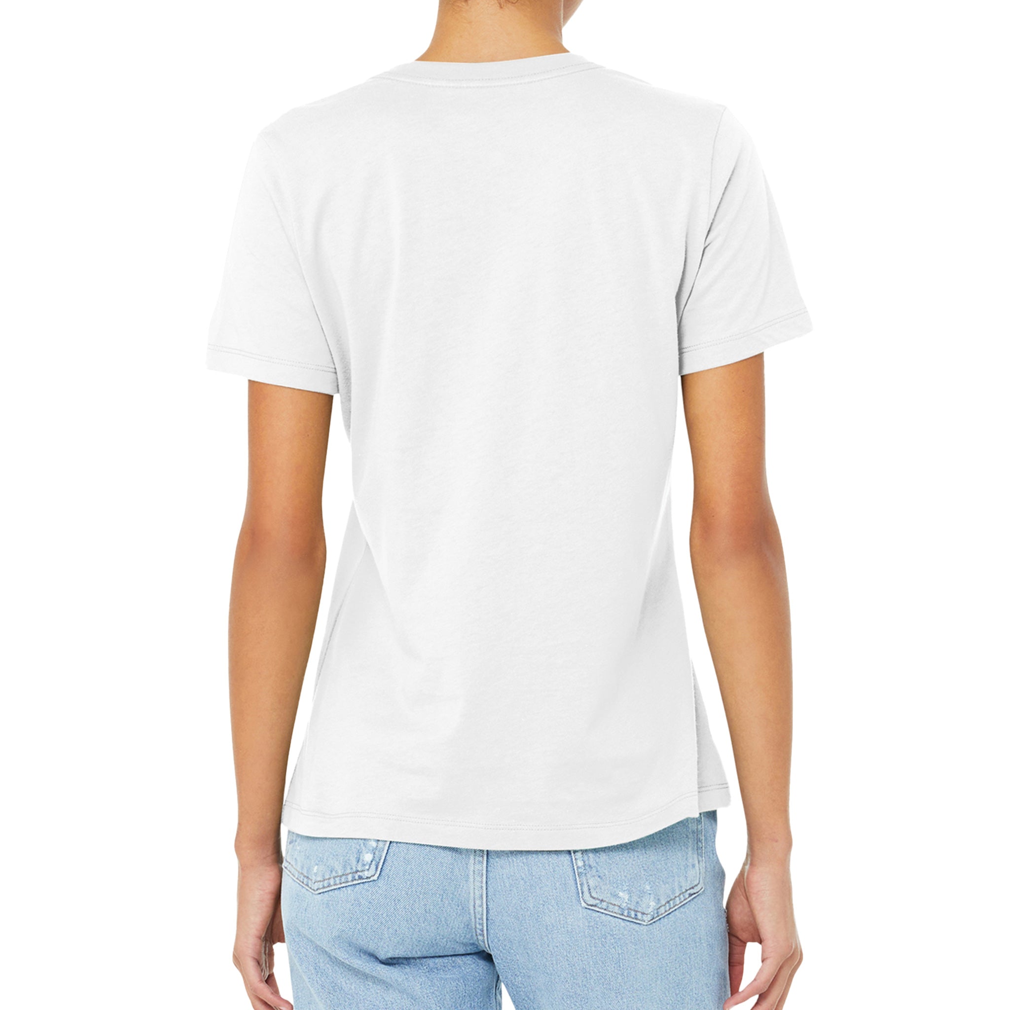 Bella + Canvas Women's White Relaxed Jersey T-Shirt 6400 Canvastry Wholesale Print On Demand