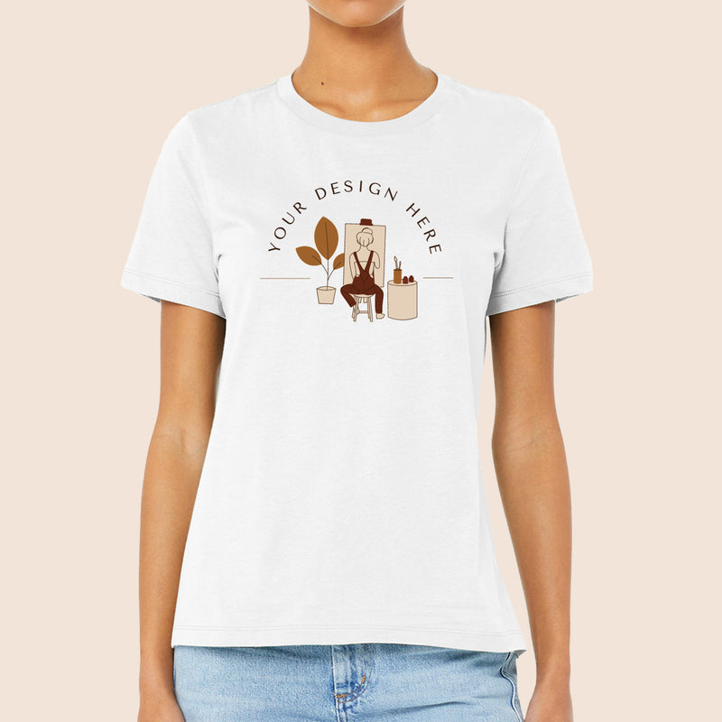 Bella + Canvas Women's White Relaxed Jersey T-Shirt 6400-zoom-